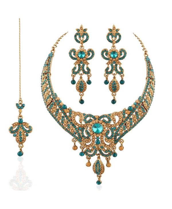 Traditional Necklace Set with Maang Tikka for Women M4021Sb (Turquoise ...