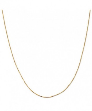 LoveBling 10K Yellow Gold 0.40mm Liteweight Box Chain Necklace with Spring Clasp - CG12IF29K5H