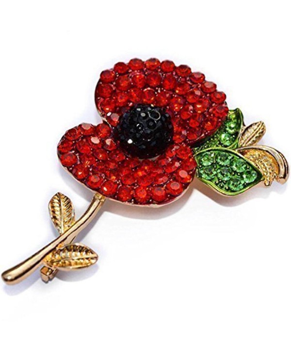 Elegant Gem a Stunning Bright Red Crystal Poppy Brooch with Elements ...