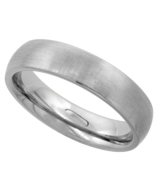 Surgical Stainless Steel 5mm Domed Wedding Band Thumb Ring Comfort-Fit ...