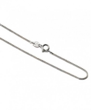 1mm925box22 Sterling Silver 925 Italian 1mm Box Chain Necklace Size in Inches 22 - CT118329WVH