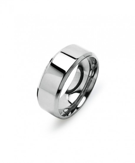 8mm Wedding Band for Men - Stainless Steel High Polish Comfort Fit Ring ...