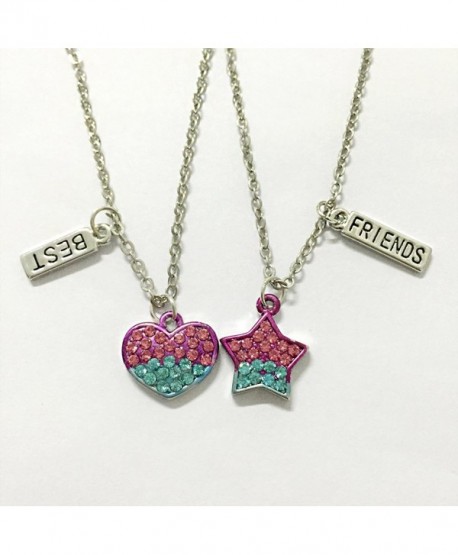 2 Pieces Red Blue Crystal Star Heart BBF Best Friends Friendship ...