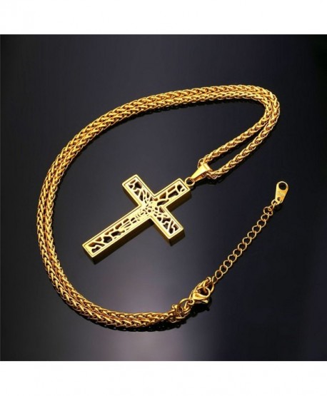 Catholic Pendant Crucifix Necklace - Gold Crucifix - CH12GKTC0P9