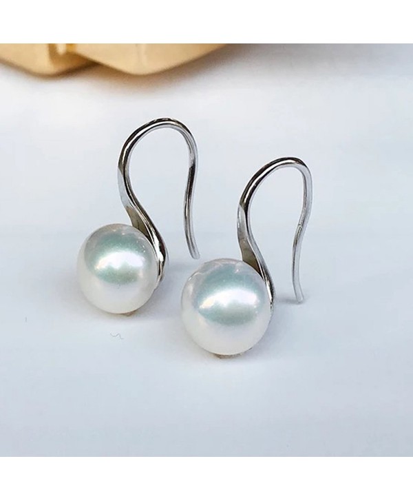 Classic Sterling Silver Real Freshwater Cultured Pearl Dangle Earrings ...