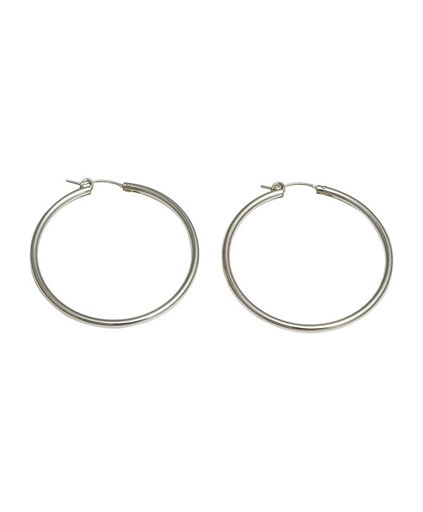 Sterling Silver Simple Hoop Earrings w/ Click-down Clasp- (2mm Tube ...