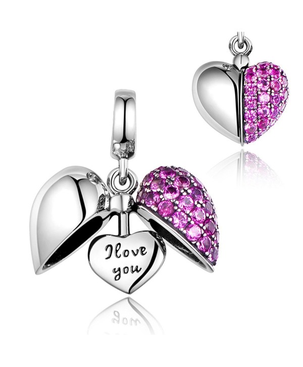 GW Love Heart Charm 925 Sterling Silver Bead Charm Fit for Pandora ...