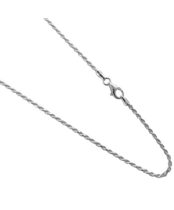 1.5mm Sterling Silver Diamond-cut Rope Chain 925 Italian Bracelet ...