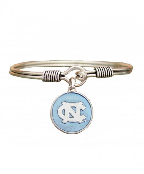 North Carolina Tar Heels Translucent Blue Enamel Disc Wire Bracelet ...