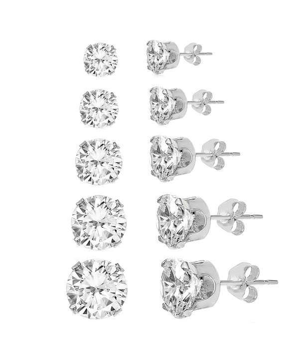 Cubic Zirconia 5 pair Stud Set in Sterling Silver - C2187AO39L3
