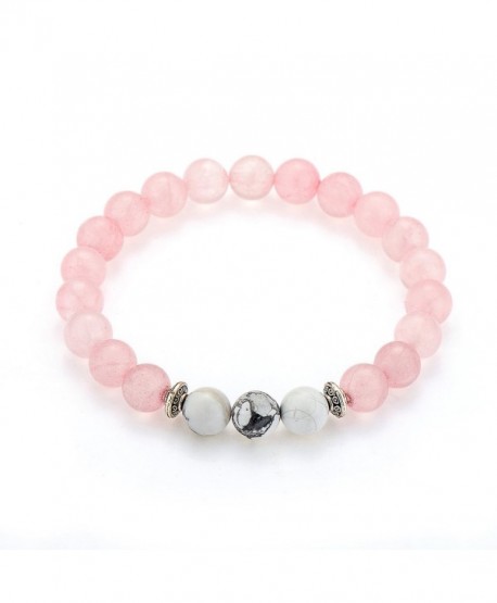 Long Distance Couples Bracelets 8mm Howlite & Natural Stone Beads 2 ...