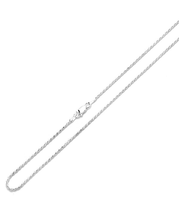 Sterling Silver 1.6mm Italian Rope Chain Necklace (16- 18- 20- 22- 24 ...