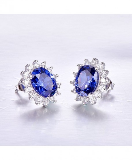 Created Blue Tanzanite Jewelry Sets Engagement 925 Sterling Silver Ring ...