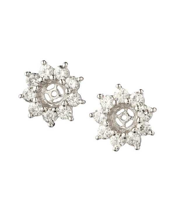 Round Brilliant Cut Moissanite Flower Earring Jackets 0.54cttw DEW By ...